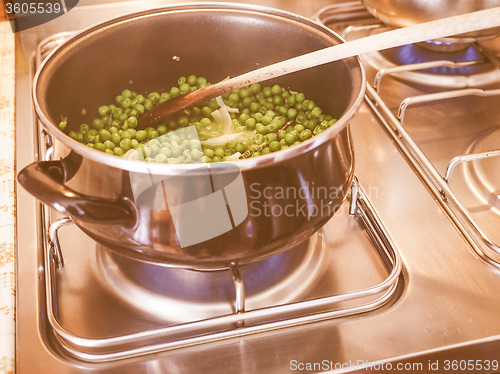 Image of Retro looking Green peas