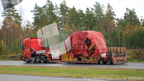 Image of Scania R730 Hauls Industrial Object as Abnormal Transport