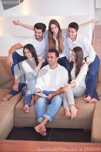 Image of group of friends taking selfie