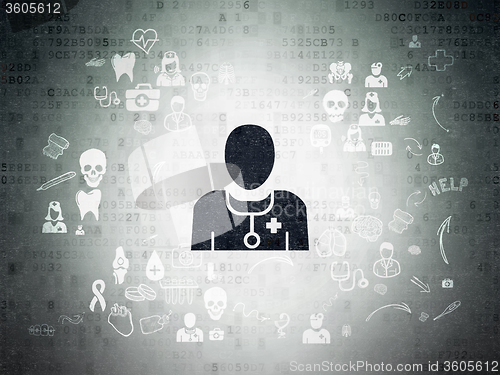 Image of Medicine concept: Doctor on Digital Paper background