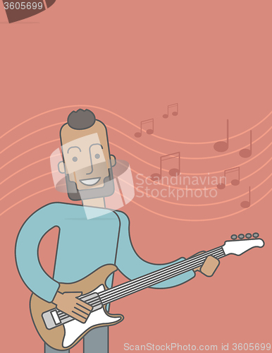 Image of Musician playing electric guitar.