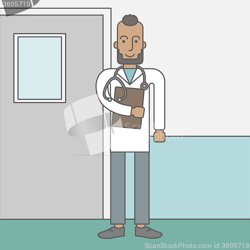 Image of Happy african-american doctor