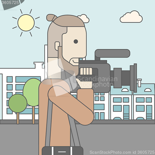 Image of Cameraman with video camera