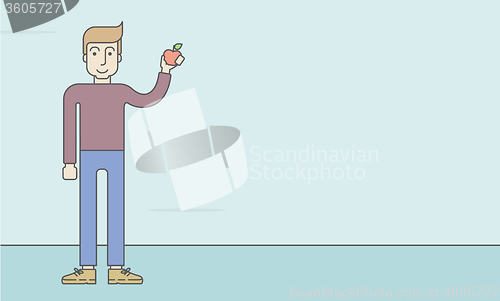 Image of Man with apple.