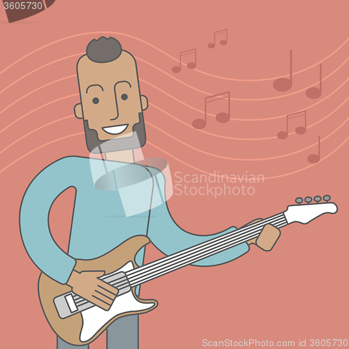Image of Musician playing electric guitar.