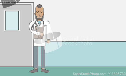 Image of Happy african-american doctor