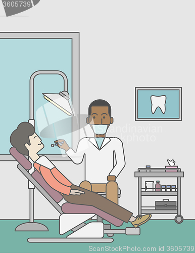 Image of Patient and dentist.