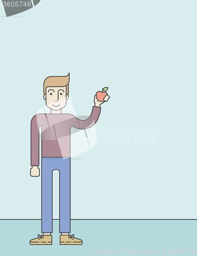 Image of Man with apple.