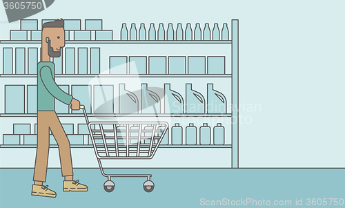 Image of Customer with trolley.