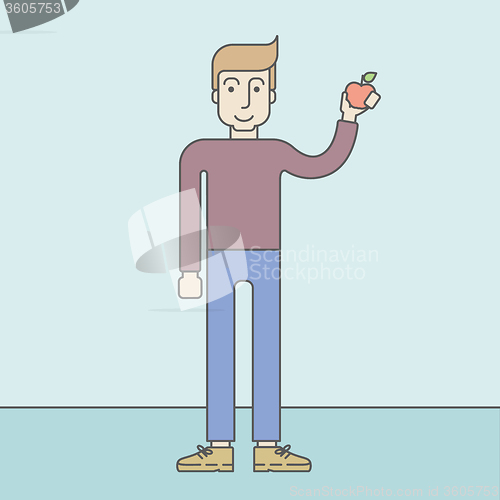 Image of Man with apple.