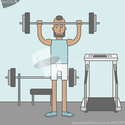 Image of Man with barbell.