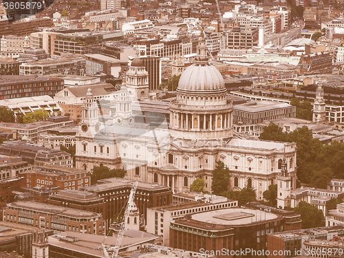 Image of Retro looking Aerial view of London