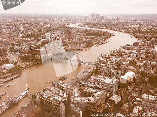 Image of Retro looking Aerial view of London