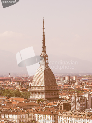 Image of Retro looking Mole Antonelliana in Turin