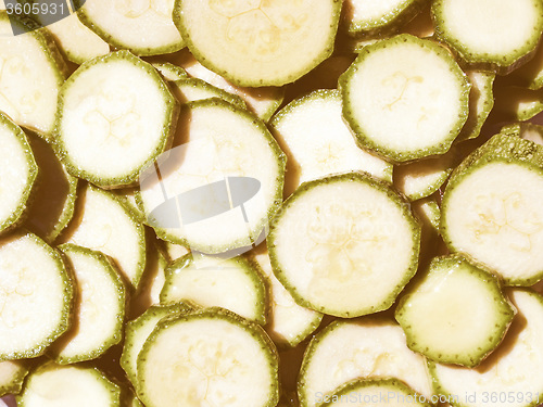 Image of Retro looking Courgettes zucchini