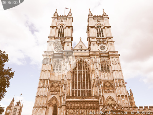 Image of Retro looking Westminster Abbey in London