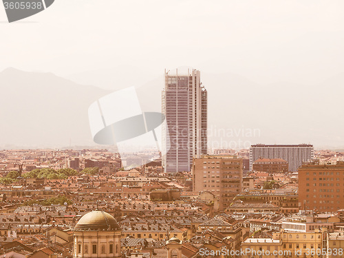 Image of Retro looking San Paolo skyscraper in Turin