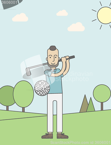 Image of Golf player man.
