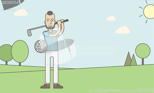 Image of Golf player man.