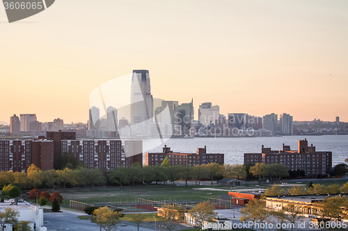 Image of Jersey City at sunset