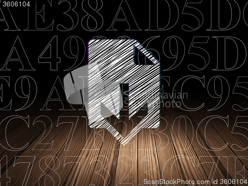 Image of Web design concept: Download in grunge dark room