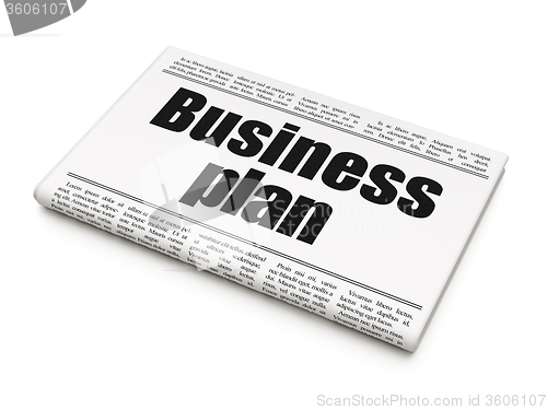 Image of Finance concept: newspaper headline Business Plan