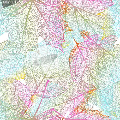 Image of Detailed leaves seamless background. EPS 10