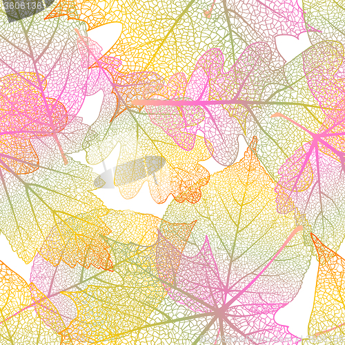 Image of Detailed leaves seamless background. EPS 10