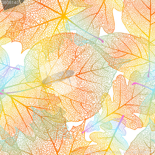 Image of Detailed leaves seamless background. EPS 10