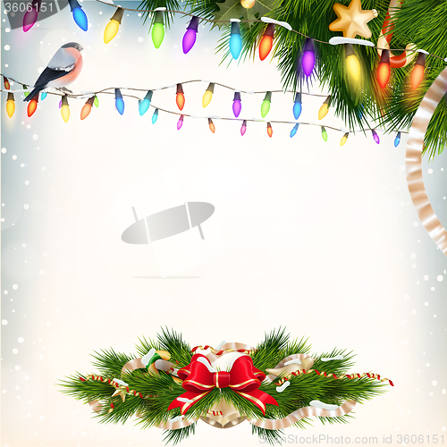 Image of Christmas background with baubles. EPS 10