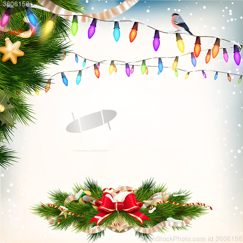 Image of Christmas background with baubles. EPS 10