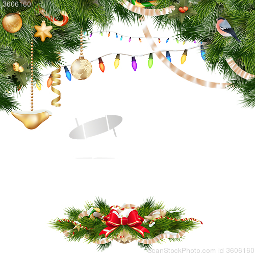 Image of Christmas background with baubles. EPS 10