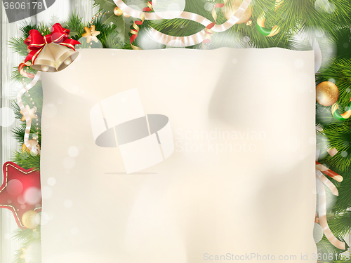 Image of Christmas Fir Tree Border. EPS 10