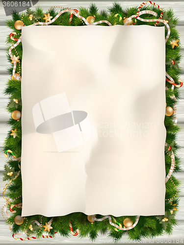 Image of Christmas fir tree with paper. EPS 10