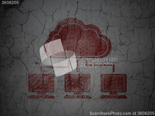 Image of Cloud networking concept: Cloud Network on grunge wall background