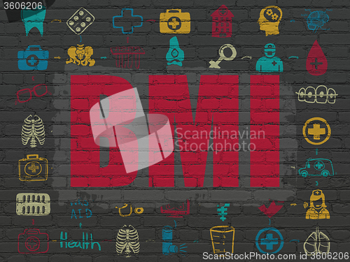Image of Healthcare concept: BMI on wall background