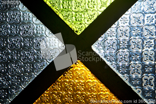 Image of colorated glass and sun   light