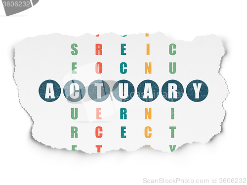 Image of Insurance concept: Actuary in Crossword Puzzle