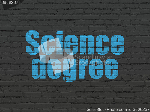 Image of Science concept: Science Degree on wall background