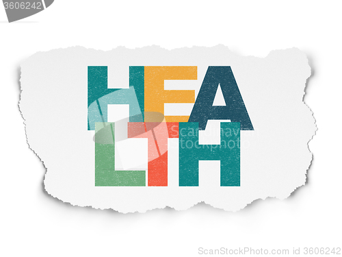 Image of Healthcare concept: Health on Torn Paper background