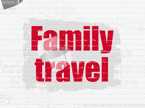 Image of Travel concept: Family Travel on wall background