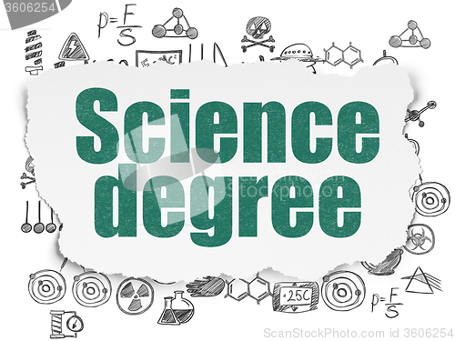 Image of Science concept: Science Degree on Torn Paper background