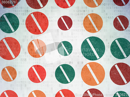 Image of Medicine concept: Pill icons on Digital Paper background