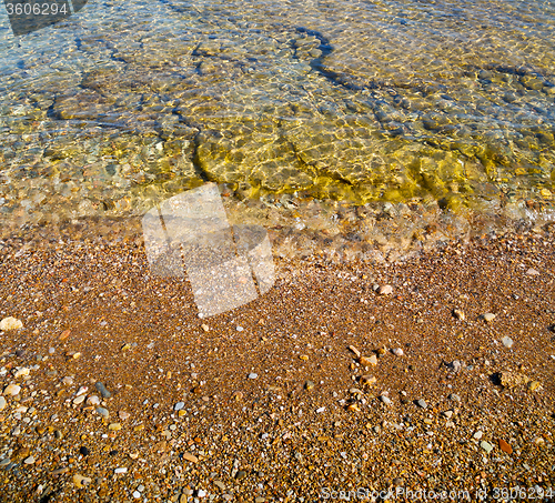 Image of flow foam and froth in the sea    of mediterranean greece