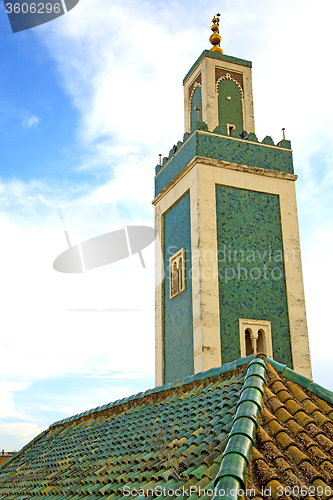 Image of  muslim   in   mosque  the history  symbol morocco     sky