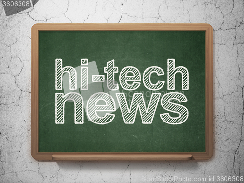 Image of News concept: Hi-tech News on chalkboard background