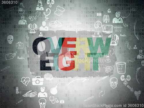 Image of Medicine concept: Overweight on Digital Paper background