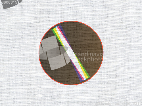 Image of Healthcare concept: Pill on fabric texture background