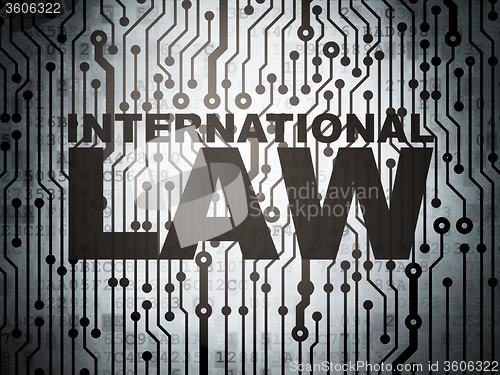 Image of Politics concept: circuit board with International Law