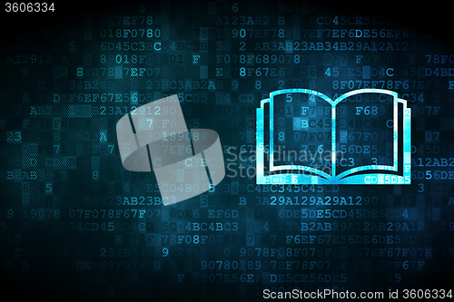 Image of Learning concept: Book on digital background